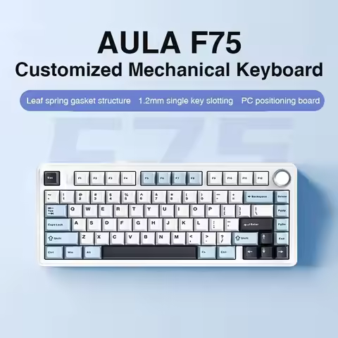 AULA F75 2.4G Wireless/Bluetooth/Wired Gaming Mechanical Keyboard RGB Customized 75% Layout OEM Prof