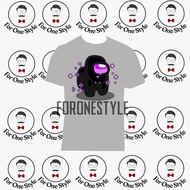 Among us black purple motif T-shirt - Among us Cartoon Shirt Game among us Virall - ForOnestyle