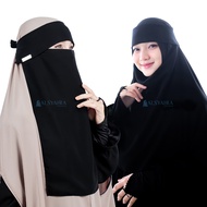 Niqab Poni Pulldown Sifon Silk Jetblack Alsyahra Exclusive