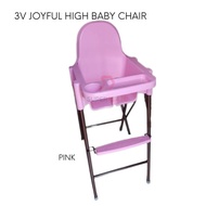 Pink Color 3V Joyful High Baby Chair