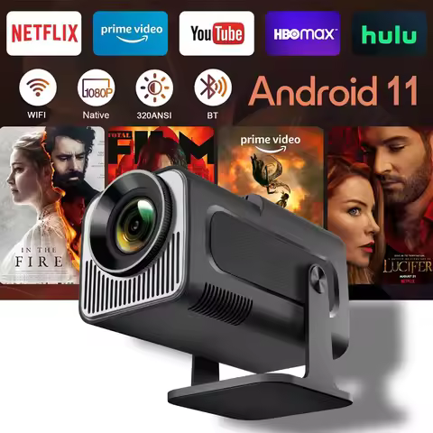 Velec HY320 Mini Projector Upgrade 4K Android 11 WiFi 6 BT 5.0 Allwinner H713 Home Outdoor Portable 