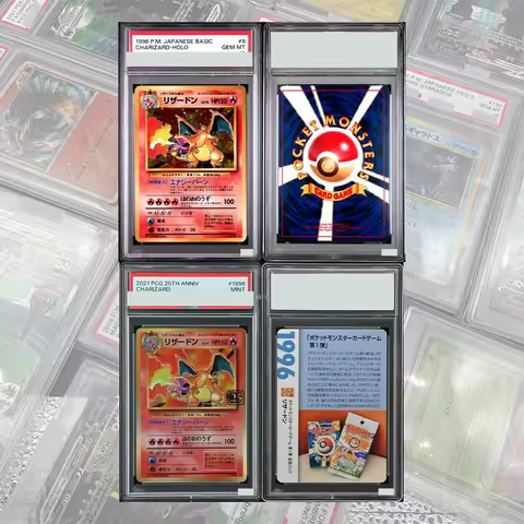 DIY Proxy PTCG Graded Collection Card 1996 BASE SET JAPANESE #6 CHARIZARD-HOLO GEM MT 10 Holographic