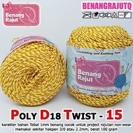 POLY D18 TWIST 15 NEEDLES 3/S0 1mm THICKNESS POLYESTER KNITTING YARN Q
