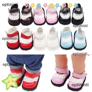 OPTIMISTI Mini Shoes, Leather 20cm Doll Shoes, Mini Replacement Lace Adhesive Shoes Children Toys