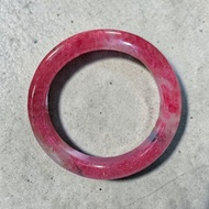 No.251 稀有無染色 天然薔薇輝手鐲 紅潤 櫻花雨 52 mm 桃花玉