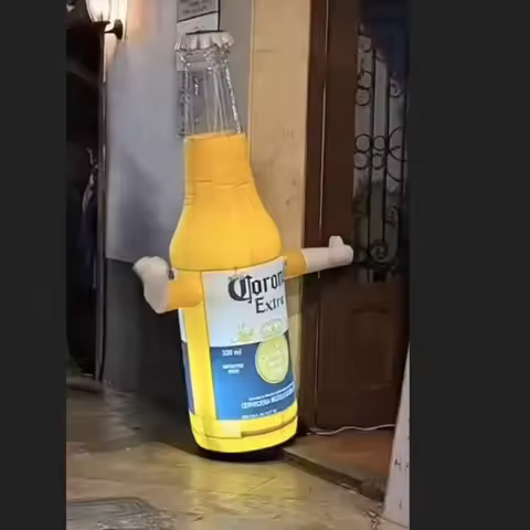 Customized Inflatable Beer Bottle waver for Advertising with Waving Arms LED Light and Blower Welcom