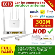 Wireless CPE LTE Sim Card 4g Wifi Router 300Mbps FDD TDD Europe Africa Asia Unlock SMA External Antennas WAN/LAN RJ45 Port E610 gubeng