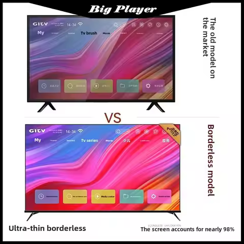 Super high definition borderless TV 75 100 inch home smart LCD full screen