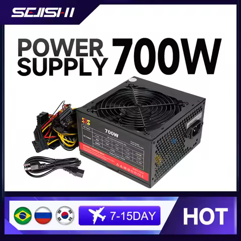 SEJISHI fonte 700W PC PSU Power Supply Unit Black Gaming Quiet 120mm Fan 24pin 12V ATX Desktop Compu