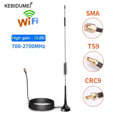 12dBi LTE Magnetic Antenna Network Card 4G TS9 CRC9 SMA Male Connector GSM for Router Camera Signal 