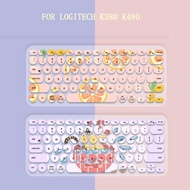 Cartoon Painted Floral Notebook Keyboard Dust Protection Film Cover For Logitech Logitech K380 Keybo