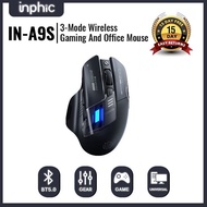 INPHIC A9v2 RGB Wireless Mouse Rechargeable Tri-mode 2.4GHz / Wired/Bluetooth5.0 12800dpi 6-Button P
