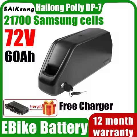 48 52 60 72v 45 50 60ah Hailong Electric Bike Down Tube Polly DP7 21700 Lithium Battery 20ah 25 30 3
