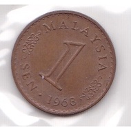 Malaysia  BNM  1968  1cent Coin (KEY DATE)  HSM2026126 GRP