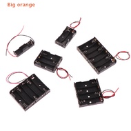 [Big orange] Plastic Standard Size AA/18650  Holder Box Case Black With Wire Lead 3V