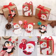 50 Pcs/lot Santa Penguin Lollipop Paper Cards Christmas Gift Package Decor