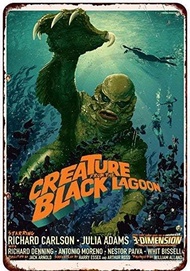 NNHG Tin Sign 8x12 inches Creature from The Black Lagoon Movie Poster Reproduction Decorative Metal 