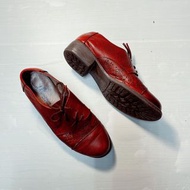 Applenana 酒紅色牛津鞋 英倫風休閒鞋 英倫鞋23.5