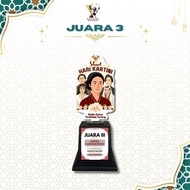 Piala Akrilik Hari Kartini Sticker Custom Plus Tatakan Penghargaan Kenangan Kejuaraan Lomba 21 April