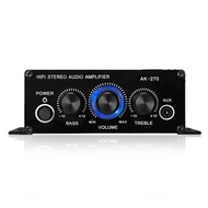 AK270 Mini Audio 2-Channel Stereo Power Amplifier Portable Sound Amplifier AUX Input Speaker Amp for