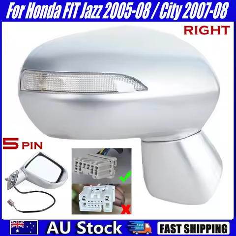 Left or Right For Honda FIT Jazz 2005-08 For City 2007-08 Side Door Rearview Mirror 5pin
