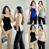 Slanted Slit 2-String Shirt - Off-the-shoulder Two-String Shirt