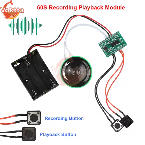 60-Second Recording Module Dual-Button Recording Playback Voice Message Recorder DIY Voice Greeting