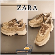 Sepatu Wanita Zara Quilted Running Trainers Original Cewek Sneakers