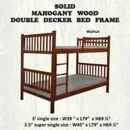 Hotspot Mahogany Wood Single / Super Single Double Decker Bed Frame / Free Delivery + Installation