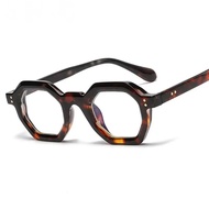 Polygon Leopard Optical Spectacle Frame Fashion Rivet Glasses Frame Outdoors Riding Protection Sun G