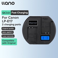 LLANO Canon LP-E17 กล้องดิจิตอลเครื่องชาร์จแบตเตอรี่สำหรับ EOS750D EOS760D EOS00D EOS200D EOS770D EO