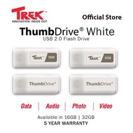 Trek TD WHITE USB 2.0 Flash Drive (16GB/32GB) ยูเอสบี มีไฟแสดงขณะใช้งาน