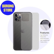 🇲🇾iPhone 13 Pro Max 12 pro SE 2020 11 Pro XS Max XR X 7 8 6 6S Plus Carbon Fiber Soft Back Protector Sticker Back Film