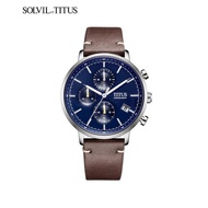 Solvil et Titus W06-03298-004 Men's Quartz Analogue Watch in Blue Dial and Leather Strap