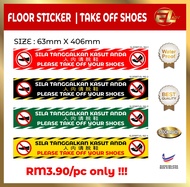 SL201817 | FLOOR STICKER - No Shoes Allowed Sign | Sign Buka Kasut | Sign Tanggalkan Kasut | Please 