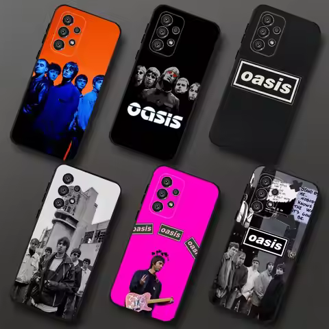 Band O-oasis Phone Case For Samsung S 25,24,23,22,30,21,10,9,Ultra,Plus,Lite,FE,4,5G Black Soft Case