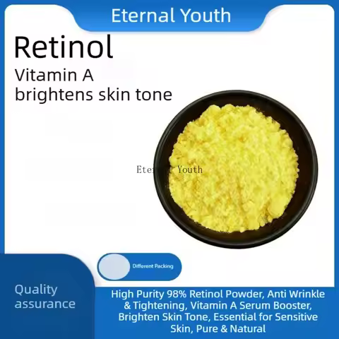 High Purity 98% Retinol Powder, Anti Wrinkle & Tightening, Vitamin A Serum Booster, Brighten Skin To