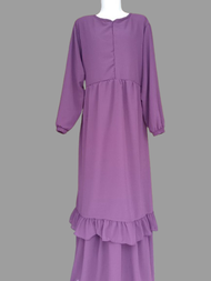 Gamis Malaysia Rempel Ceruty Full Furing – Busui Friendly Nyaman & Elegan