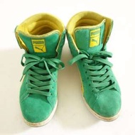 NT$180含運【二手】PUMA 女款 二手綠色麡皮 休閒運動短靴 37.5號 保證正品