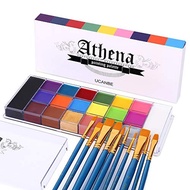 UCANBE Face Body Paint Set-Athena Painting Palette,10 Professional Artist Brush,Large Deep Pan Ideal