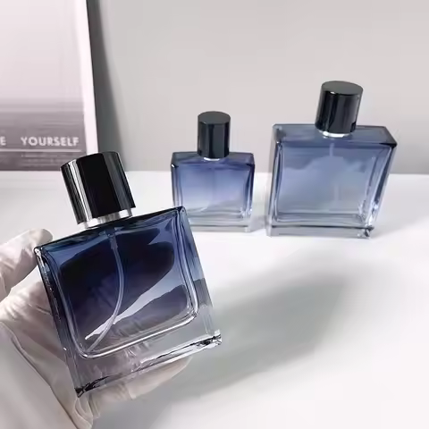 1Pc30Ml/50Ml/100Ml Gradient Blue Glass Perfume Sprayer - Portable Refillable Travel Spray Bottle for