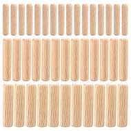 (NFHU) 90 PCS Straight Groove Wooden Dowel Pins with Beveled Ends Tapered for Furniture Door M6 M8 M