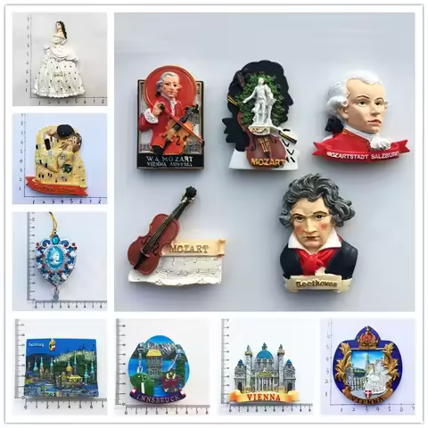 Austria Travel Fridge Magnet Souvenir Creative Vienna Cultural Attractions Refrigerator Magnets Moza