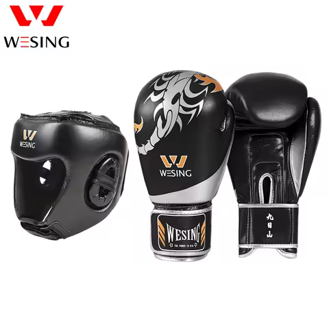 Wesing New Boxing Training Equipments Sanda Boxing Headgear and Gloves Head Guard sets