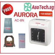 Aurora Time Recorder Employee Attendance Machine analog free punch card, ribbon and rack Model AC-8 