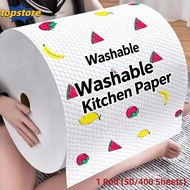 TOPSTORED 1Roll/400Sheets Disposable Lazy Cleaning Rags, Degreased Dry Wet Dual-Use One-Time Dishclo