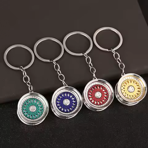 Creative Car Auto Metal Mini Wheel Rim Tyre Key Chain Key Ring 3D Miniature BBS Wheel Rim Model Keyc
