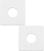 Pack of 2 Wall Flange Opening 33 mm 86 x 86 mm ABS Self-Adhesive Square Rosette Plates for Covering 