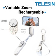 TELESIN Magnetic Selfie Stick for iPhone/Android - Multifunctional 360° Rotation Extendable Tripod w