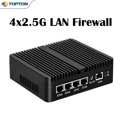 Topton Intel N150 Firewall Mini PC J6412 J5005 6305 4x2.5G i226 LAN Fanless Industrial Computer Rout